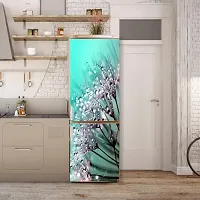 Psychedelic Collection Abstract Decorative Flower with rain dropes Extra lardge Fridge Sticker for Fridge Decor (PVC Vinyl, Multicolor, 60 cm X 160 cm)-thumb3