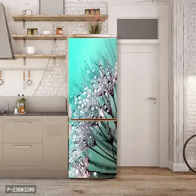 Psychedelic Collection Abstract Decorative Flower with rain dropes Extra lardge Fridge Sticker for Fridge Decor (PVC Vinyl, Multicolor, 60 cm X 160 cm)-thumb4