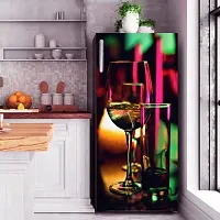 Psychedelic Collection Wine in Glass Abstract Decorative Fridge Stickers (Multicolor PVC Vinyl 120x60)-thumb2