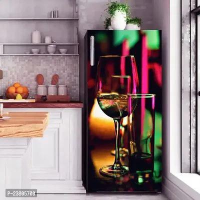 Psychedelic Collection Wine in Glass Abstract Decorative Fridge Stickers (Multicolor PVC Vinyl 120x60)-thumb3