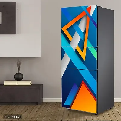 Psychedelic Collection Decorative Abstract Multicolor Square, Rectangular, and Lines Shape Stylish Design Wallpaper Sticker for Fridge Decor 60 cm X 160 cm-thumb5