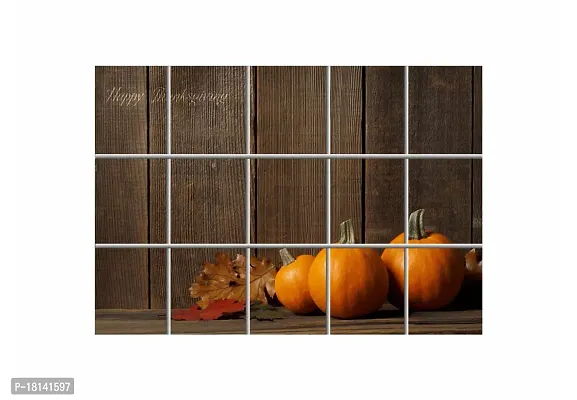 Trendy Pumpkin Waterproof Kitchen Sticker (Multicolor Pvc Vinyl 50X80)Pckw186-thumb0