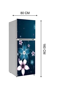 Psychedelic Collection Vinly Colourful Flower with Blue BackgroundDecorative Extra Large PVC Vinyl Fridge Sticker (Multicolor, 60 cm X 160 cm)_PCFS70_WP-thumb4