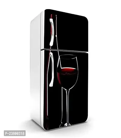 Psychedelic Collection red Wine Glass Black Background Fridge Sticker FD288