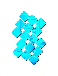 Psychedelic Collection Decorative Square Set Blue Acrylic Sticker Hexagon Mirror, Hexagon Mirror Wall Stickers, Mirror Stickers for Wall Large Size, Sticker Mirror-thumb2