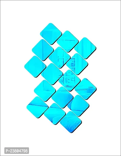 Psychedelic Collection Decorative Square Set Blue Acrylic Sticker Hexagon Mirror, Hexagon Mirror Wall Stickers, Mirror Stickers for Wall Large Size, Sticker Mirror-thumb3