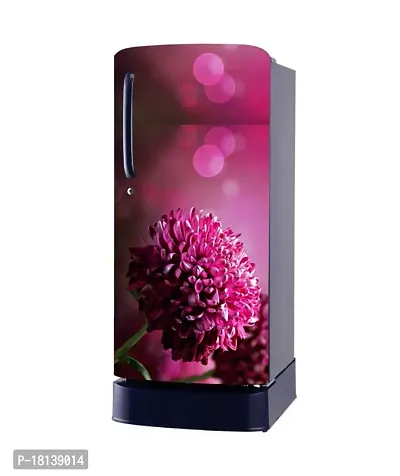 Trendy Abstract Design Coloufull Flower Decorative Fridge Sticker (Multicolor Vinyl 120X60)-thumb0