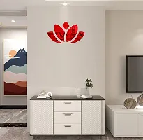 Psychedelic Collection red Acrylic Flower Mirror Wall Sticker Hexagon Mirror, Hexagon Mirror Wall Stickers, Mirror Stickers for Wall Large Size, Sticker Mirror-thumb1