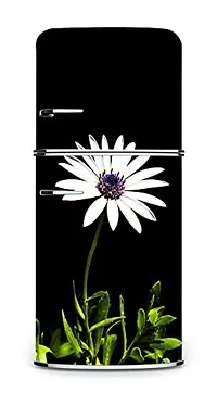 Psychedelic Collection White Color FlowerDecorative Extra Large PVC Vinyl Fridge Sticker (Multicolor, 60 cm X 160 cm)_PCFS271_WP-thumb2