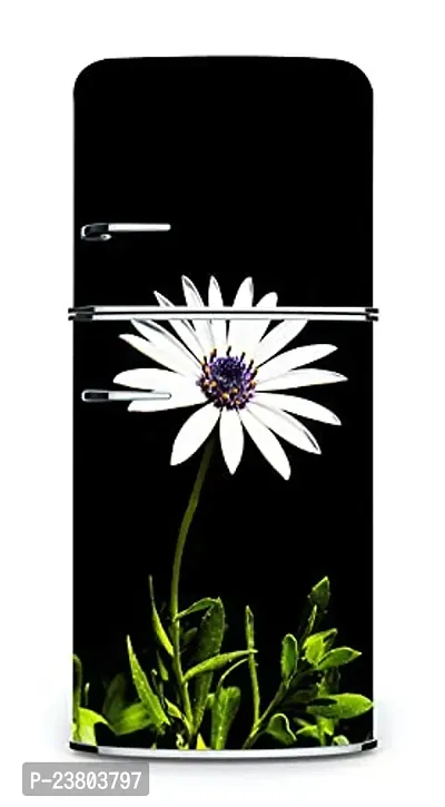 Psychedelic Collection White Color FlowerDecorative Extra Large PVC Vinyl Fridge Sticker (Multicolor, 60 cm X 160 cm)_PCFS271_WP-thumb3