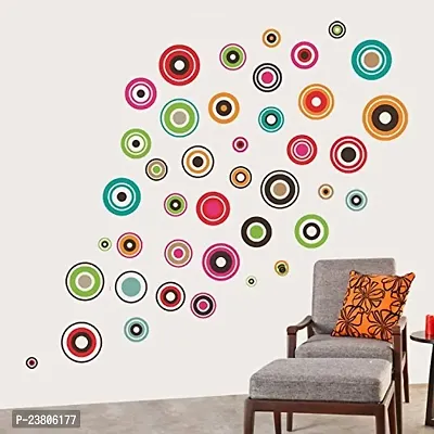 Psychedelic Collection Polka Motifs' Wall Sticker (PVC Vinyl, 60 cm x 90 cm, Black)