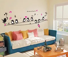 Decals Design 'Cute Singing Birds' Wall Sticker (PVC Vinyl, 50 cm x 70 cm, Multicolour)-thumb2