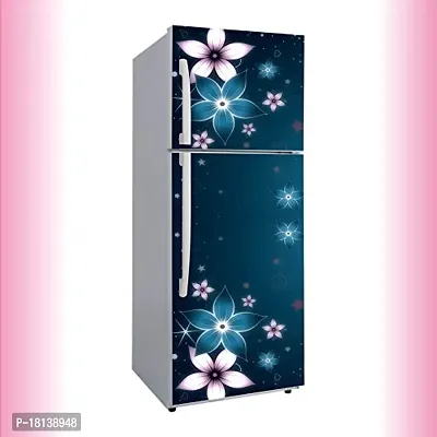 Trendy Abstract Decorative Pink Flower Vinyl Fridge Cover Wallpaper Poster Adhesive Vinyl Sticker Fridge Wrap Decorative Sticker (Pvc Vinyl Covering Area 60Cm X 160Cm )-thumb0