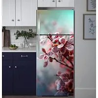 Psychedelic Collection Decorative Winter Flower, Snow Freeze on Flower, ice Cold Plant, Garden, Nature Wallpaper Sticker for Fridge Decor (PVC Vinyl, Multicolor, 60 cm X 160 cm)-thumb2