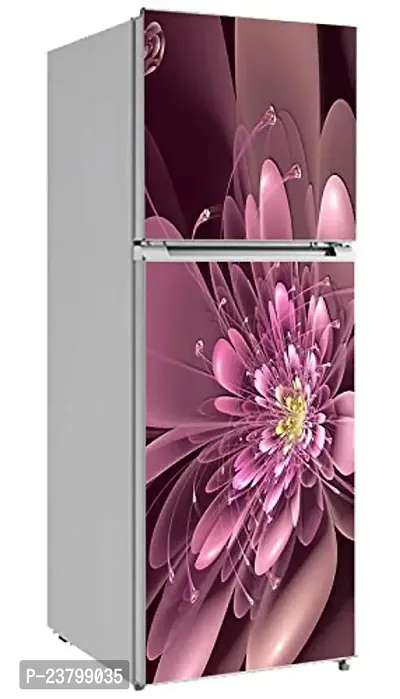 Advait Designs Purpel Flower Decorative Fridge Sticker Adhesive (PVC Vinyl Covering Area 60cm X 160cm)-thumb0