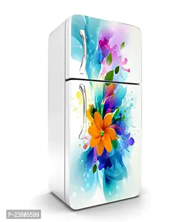 Psychedelic Collection Vinly Multicolor FlowerDecorative Extra Large PVC Vinyl Fridge Sticker (Multicolor, 60 cm X 160 cm)_PCFS65_WP