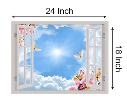Psychedelic Collection Beautiful Colorful Nature Window Illusion Wall Sticker (PVC Vinyl, Multicolour, Wall Covering 61 cm X 46 cm)_PCWI01_PCWI95-thumb3
