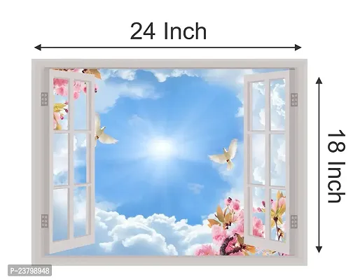 Psychedelic Collection Beautiful Colorful Nature Window Illusion Wall Sticker (PVC Vinyl, Multicolour, Wall Covering 61 cm X 46 cm)_PCWI01_PCWI95-thumb4