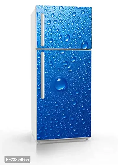 Psychedelic Collection Vinly 3D Water Drops with Blue BackgroundDecorative Extra Large PVC Vinyl Fridge Sticker (Multicolor, 60 cm X 160 cm)_PCFS53_WP-thumb0