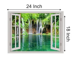 Psychedelic Collection Beautiful Natural Water Fall Window Illution Wall Sticker (PVC Vinyl, Multicolour, Wall Covering 61 cm X 46 cm)_PCWI19-thumb4