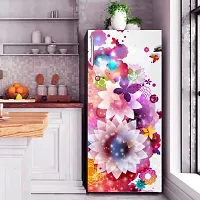 Psychedelic Collection Abstract Design Colourfull Flower Fridge Wrap Decorative Sticker (120 CmX60Cm)-thumb1