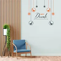 Psychedelic Collection Happy Diwali Decorative PVC Vinyl Wall Sticker (Multicolor, 46 cm X 48 cm)-thumb2