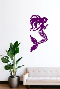 Trendy Purple Mermaid Design Pvc Vinyl Multicolor Decorative Wall Sticker For Wall Decoration Size - 94 Cm X 48 Cm-thumb1