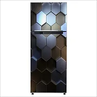 Trendy 3D Hexagon Metal Polygon Shapes Artdecorative Extra Large Pvc Vinyl Fridge Sticker (Multicolor, 60 Cm X 160 Cm)-thumb2