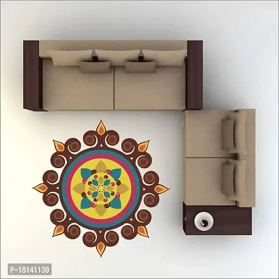 Trendy Diwali Special - Decorative Multicolored Rangoli Floor Sticker - Size 38 Cm X 38 Cm-thumb2