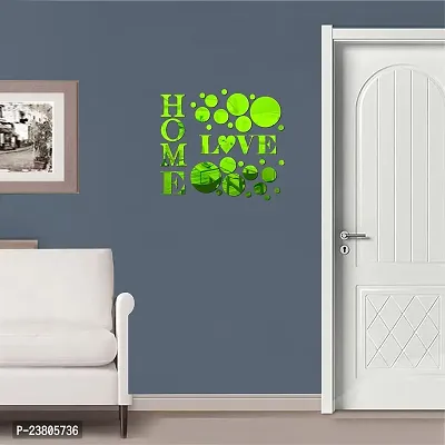 Psychedelic Collection Decorative Home Love Art Glass Green Acrylic Sticker Hexagon Mirror, Hexagon Mirror Wall Stickers, Mirror Stickers for Wall Large Size, Sticker Mirror