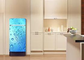 Trendy Vinly 3D Water Drops With Blue Background Adhesive Vinyl Sticker Fridge Wrap Decorative Sticker (Multicolor Pvc Vinyl 120X60)-thumb2