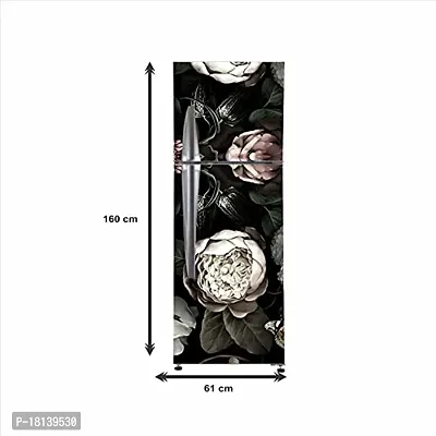 Trendy Abstract Flower Design Fridge Wallpaper Poster Self Adhesive Vinyl Fridge Wrap Decorative Wall Sticker (Pvc Vinyl, Multicolor, 60 Cm X 160 Cm)-thumb4