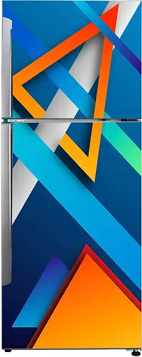 Psychedelic Collection Decorative Abstract Multicolor Square, Rectangular, and Lines Shape Stylish Design Wallpaper Sticker for Fridge Decor 60 cm X 160 cm-thumb1