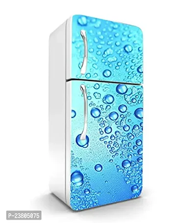 Psychedelic Collection Vinly 3D Water Drops with Blue BackgroundDecorative Extra Large PVC Vinyl Fridge Sticker (Multicolor, 60 cm X 160 cm)_PCFS50_WP-thumb2