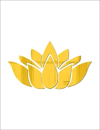 Trendy Decorative Lotus Flower Golden Acrylic Sticker Hexagon Mirror, Hexagon Mirror Wall Stickers, Mirror Stickers For Wall Large Size, Sticker Mirror-thumb1