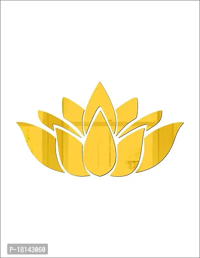 Trendy Decorative Lotus Flower Golden Acrylic Sticker Hexagon Mirror, Hexagon Mirror Wall Stickers, Mirror Stickers For Wall Large Size, Sticker Mirror-thumb2