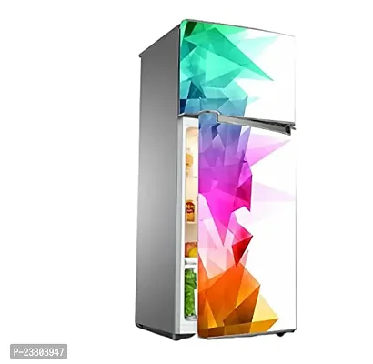 Psychedelic Collection 3D Cristal Look Decorative Extra Large PVC Vinyl Fridge Sticker (Multicolor, 60 cm X 160 cm)