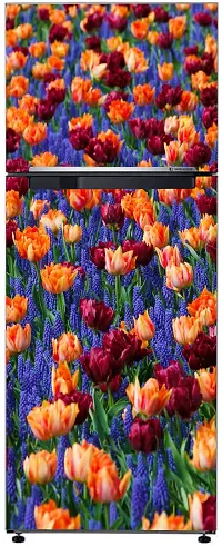 Trendy Decorative Abstract Multicolor Beautiful Flowers Garden, Plants, Nature Wallpaper Sticker For Fridge Decor (Pvc Vinyl, Multicolor, 60 Cm X 160 Cm)-thumb2