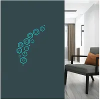 Trendy Decorative Hexagone Set Mirror Blue Acrylic Sticker Hexagon Mirror, Hexagon Mirror Wall Stickers, Mirror Stickers For Wall Large Size, Sticker Mirror-thumb1