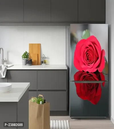 Psychedelic Collection Two red Rose with Blur Background Decorative Extra Large PVC Vinyl Fridge Sticker (Multicolor, 60 cm X 160 cm)-thumb2