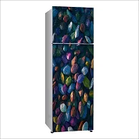 Psychedelic Collection Decorative Rock Art Purple Paint Painting Fridge Double Single Door Decorative Sticker (PVC Vinyl, Multicolor, 60 cm X 160 cm) FD879_New-thumb1