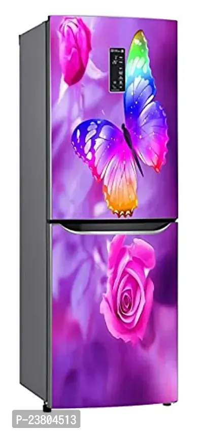 Psychedelic Collection Beatiful Flower with Butterfly Decorative Extra Large PVC Vinyl Fridge Sticker (Multicolor, 60 cm X 160 cm)_PCFS299_WP-thumb2