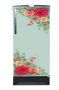 Trendy Decorative Botanical Floral Abstract Fridge Wrapping Sticker (Multicolor Pvc Vinyl 120X60)-thumb1