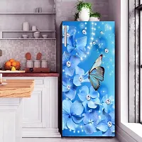 Trendy Abstract Design Coloufull Flower With Butterfly Decorative Fridge Sticker(Multicolor Vinyl 120X60)-thumb2