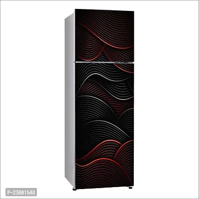 Psychedelic Collection Decorative Pattern Automotive tire Grey red Material Property Fridge Double Single Door Decorative Sticker (PVC Vinyl, Multicolor, 60 cm X 160 cm) FD954_New-thumb2