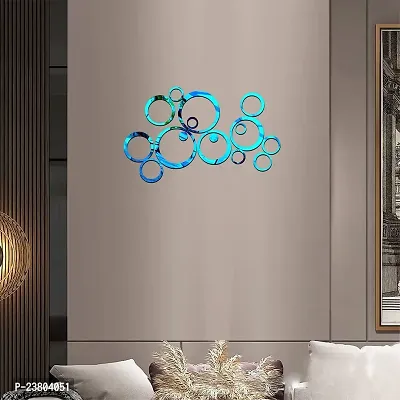 Psychedelic Collection Decorative Blue Acrylic Sticker Hexagon Mirror, Hexagon Mirror Wall Stickers, Mirror Stickers for Wall Large Size, Sticker Mirror