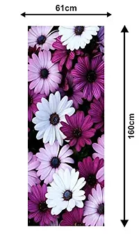 Psychedelic Collection 3D Pink  White Flowers Decorative Decorative Extra Large PVC Vinyl Fridge Sticker (Multicolor, 60 cm X 160 cm)-thumb2