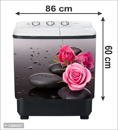 Psychedelic Collection Decorative Pink Flower Stone Washing Machine Sticker (Multicolor PVC Vinyl 86x60)-thumb3