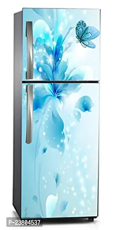 Psychedelic Collection Beatiful Flower with Butterfly Decorative Extra Large PVC Vinyl Fridge Sticker (Multicolor, 60 cm X 160 cm)_PCFS296_WP