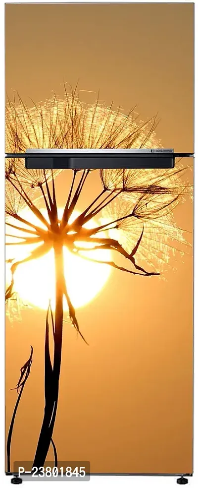 Psychedelic Collection Fridge Sticker for Decorative Flower with Sunset Abstract Nature Extra lardge Fridge Sticker for Fridge Decor (PVC Vinyl, Multicolor, 60 cm X 160 cm)-thumb3